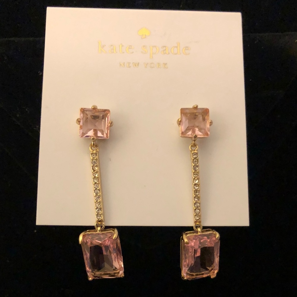 Kate Spade pink and gold bar drops earrings